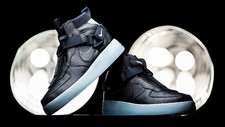Nike Air Force 1 Utility Mid Stiefel schwarz und Ice Blue UK 8 EUR 42.5 US 9