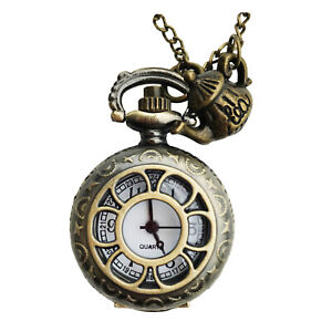 Alice in Wonderland pocket watch necklace pendant charm locket Steampunk tea pot