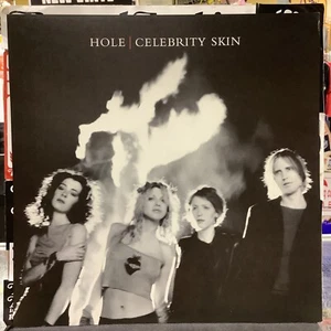 PÓSTER DE PIEL DE CELEBRIDAD HOLE 12x12 LP CD Courtney Love Store exhibición promocional 1998 - Imagen 1 de 3