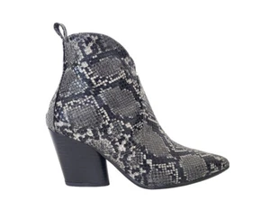 Zapatos Botas Texano Mujer Piel Pitón Gris Negro Talón Made IN Italy - Imagen 1 de 6