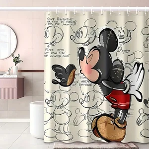 Mickey Minnie Mouse Cortina de Ducha Creativa Cortina de Partición Hogar Baño - Imagen 1 de 1