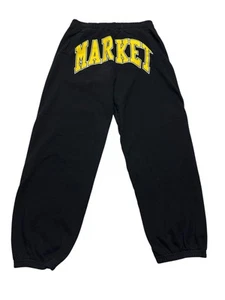 Men's Market Arc Print Fleece Sweatpants 25" Size Medium Black Chinatown Market - Picture 1 of 12