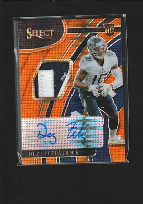 2021 Select-Rookie Signature Memorabilia Neon Orange Pulsar Dez Fitzpatrick #/25 - Image 1 of 2