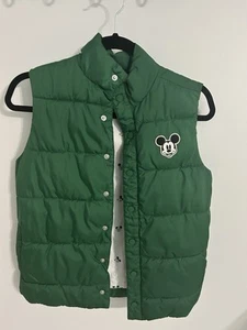 Janie And Jack Disney Collaboration Green Mickey Mouse Puffy Vest Boys 10-12 - Picture 1 of 4
