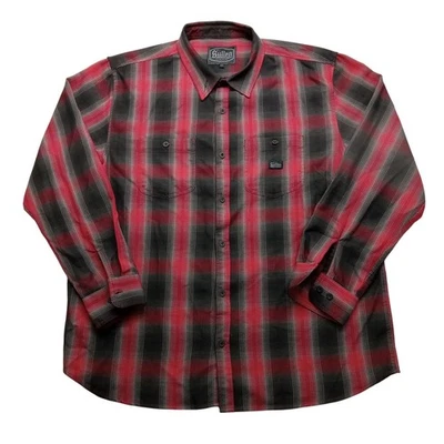Camisa de franela Sullen 2XL para hombre arte colectivo manga larga abotonada roja a cuadros  Foto 1 de 4