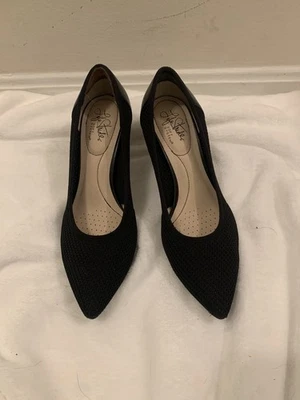 Zapatos de salón LifeStride para mujer negros punta puntiaguda y tejido tejido EE. UU. talla 9 trabajo formal Foto 1 de 4