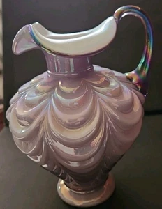 Fenton Lavender Overlay Ruffle Drape Vase Iridescent Purple 7" Tall - Picture 1 of 8