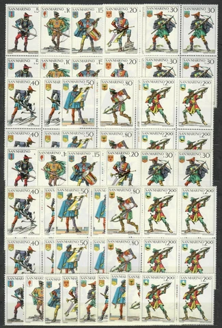 DEALER STOCK SAN MARINO MNH Nuovi 1973 Crossbow Balestrieri 9v 10 SETS s32631 Cover