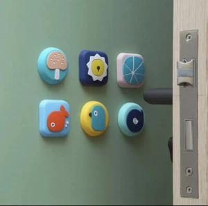 Door Stop Handle Kids Wall Protector Bumper Self Adhesive Stopper Cartoons UK - Picture 1 of 17