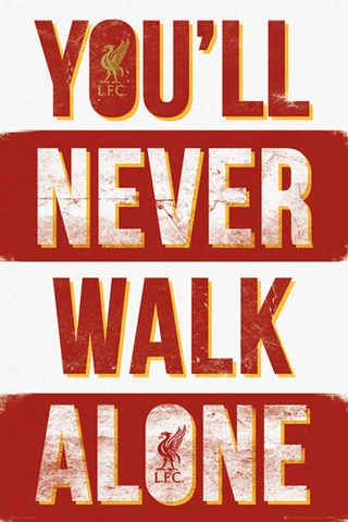 Liverpool FC YOU'LL NEVER WALK ALONE EPL Football Team Crest Logo 24x36 POSTER Cover