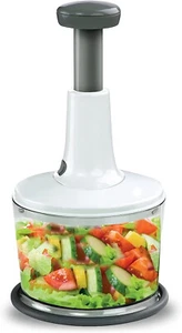 Food Chopper with Grinder Manual Hand Press for Food Prep Slice, Blend BPA FREE - Picture 1 of 3