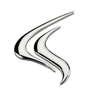 A Set Chrome Flam Flamboyance EVO Modified Badge Car Body Side Sticker Emblems - Picture 1 of 12