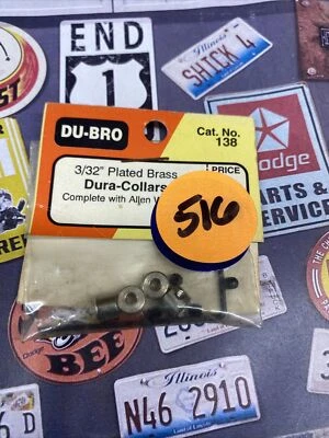 Dubro #138: 3/32Nickel Plated Dura Collars NewInPackage 🇺🇸 Shipped - Image 1 of 4