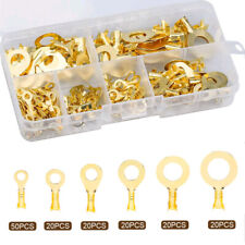 150pcs Brass Ring Wire Lugs Eye Hole Copper Wire Crimp Connector Wire Terminals