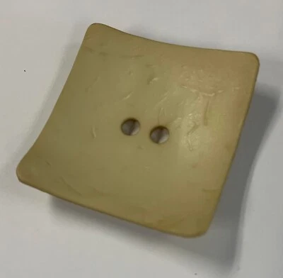 Large Beige Square Plastic Button - 60mm / 2 1/4" - Dill Buttons Brand - Image 1 of 3