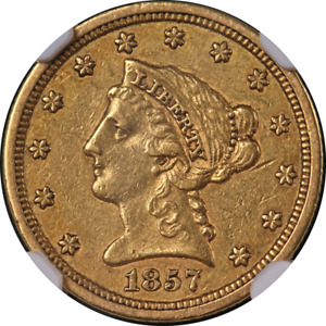 1857-S Liberty Gold $2.50 NGC AU53 Nice Eye Appeal Nice Strike
