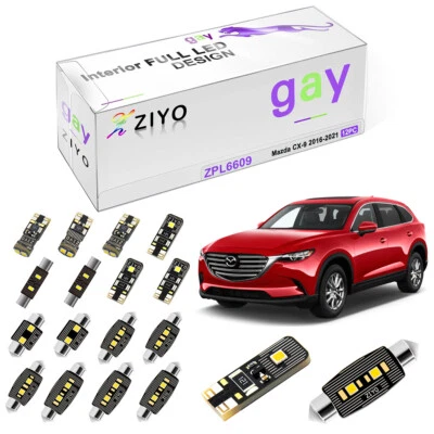 Kit de 12 bombillas LED interiores súper lámpara blancas de lujo para Mazda CX-9 2016-2021 Foto 1 de 4