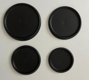 NUEVO Juego de 4 sellos de bote Tupperware de reemplazo One Touch negro - Imagen 1 de 1