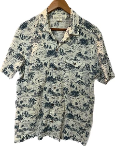 H&M L.O.G.G. Regular Mens Button Down Short Sleeve Shirt Collared Beige Size M - Picture 1 of 7
