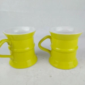 2 tazas de cerámica en forma de bambú de mediados de siglo estampadas JAPÓN 3,75" de alto difícil de encontrar de colección - Imagen 1 de 10