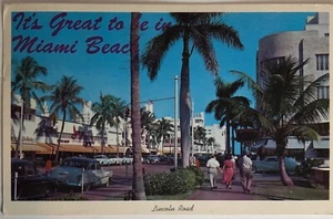 Vintage 1960? Lincoln Road Miami Beach Florida Post Card - Imagen 1 de 3