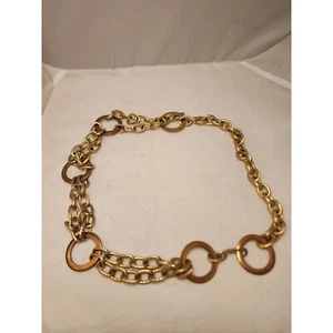 #7632 Cinturón de eslabones de cadena dorado con círculos 36 pulgadas ajustable - Imagen 1 de 3