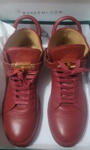 Buscemi Mens Red/tan Leather High Top Sneakers Shoes US  - Picture 1 of 3