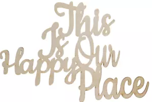 This Is Our Happy Place Wooden Sign ~ 23cm x 15.5cm - Picture 1 of 1