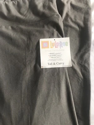 Lularoe TC Tall Curvy Leggings Solid Gray 🦄 New HTF Unicorn Grey Fossil Fog - Image 1 of 4