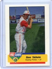1994 FLEER PRO CARDS READING PHILLIES HAND SIGNED AUTO AUTOGRAPH  DAVE TOKHEIM 