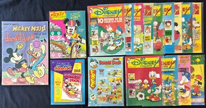 Riesiges Disney Comics & UK Zeitschriften Lot! Französische Mickey Fahrrad Rallye! Donald Duck Pin! - Bild 1 von 12