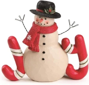Muñeco de nieve JOY Christmas Resin Blossom Bucket Winter NWT 4.25 long - Imagen 1 de 1