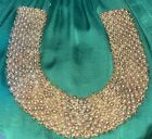 Two Vintage Gold & Faux Pearl Satin Appliques  (2) 2" Wide X 16.5"