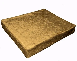 mn116t Gold Crushed Velvet Style 3D Box Sofa Seat Cushion Cover Custom Size - Picture 1 of 7