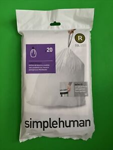 Simple Human (20 Pack) Size R Garbage Bags - 10L / 2.6 Gallon Custom Can Liners