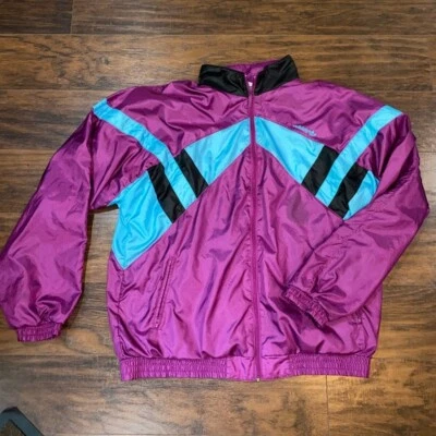 Chaqueta cortavientos Adidas vintage púrpura y azul Foto 1 de 4