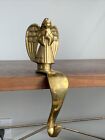 Vintage Weighted Brass Angel Christmas Stocking Holder. Made In India.
