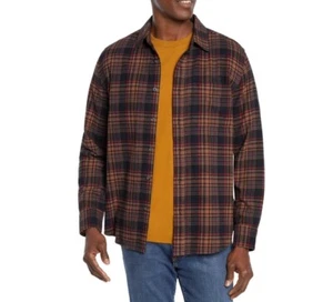 NWT Eddie Bauer Men's Flannel Shirt Night Sky Ohio Plaid Small - Picture 1 of 1
