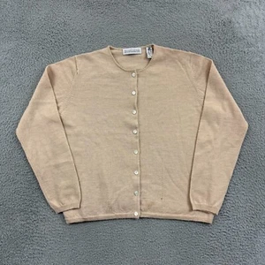 Vintage Valerie Stevens Sweater Womens XL Beige Merino Wool Long Sleeve Career - Picture 1 of 12