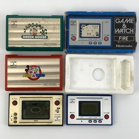 Nintendo Game & Watch Fire Green House etc. Set of 4 Tested Works 9974 UT