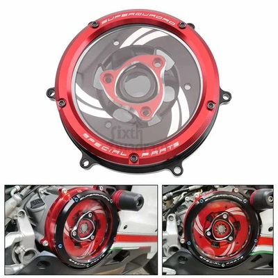 Cubierta de embrague transparente Racing y retención de resorte para Ducati 959 1199 1299 Panigale V2 Foto 1 de 4