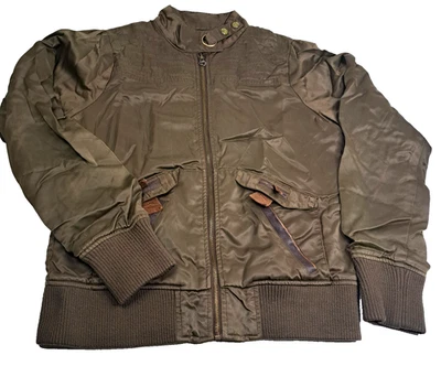 Vtg B By Burton  Nylon Jacket Women's M Lined Full Zip Pockets Bomber Military - Image 1 of 4