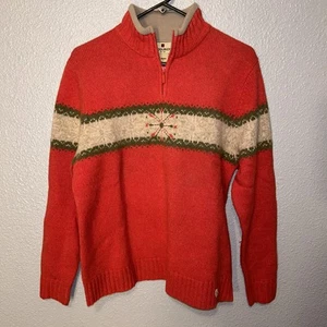 Suéter nórdico Woolrich para mujer lana de cordero invierno coral brezo 1/4 cremallera grande - Imagen 1 de 17