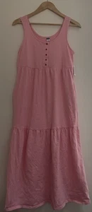 Old Navy Maternity Womens Solid Pink Tiered Maxi Sleeveless Dress Anemone Pink S - Picture 1 of 4