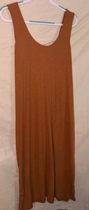 Old Navy Damen Rost Orange Leinenmischung Tank Maxikleid XL Strukturstrick - Bild 1 von 8
