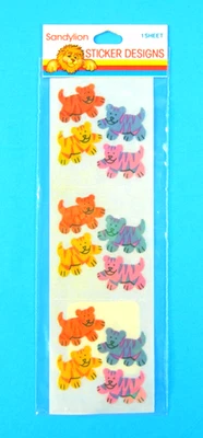 Vintage Sandylion Tigers Irridescent 1 Sheet Sticker Pack - Image 1 of 4