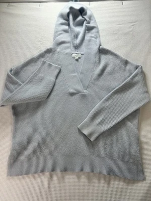 Women’s Aerie Over Sized Light Blue Hooded Sweater Size M - Image 1 of 4