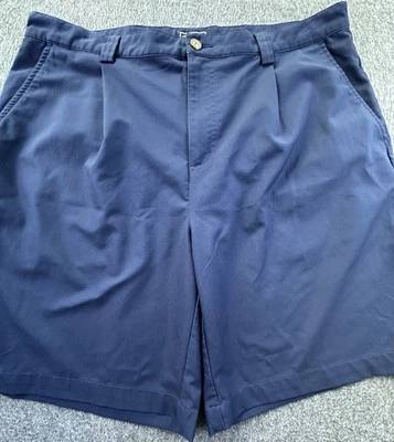 Adidas Shorts Mens 38 Navy Blue Chino Flat Front Pockets Polyester Golf Active - Image 1 of 4