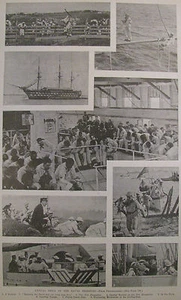 U.S. NAVAL RESERVE NEW YORK SHIP BOARD NEW HAMPSHIRE 1892 HARPER'S WEEKLY PRINT - Picture 1 of 2
