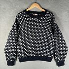 Neptune Sweater Pattern Crewneck Wool Blend Knit VTG Pullover 80s Womens M